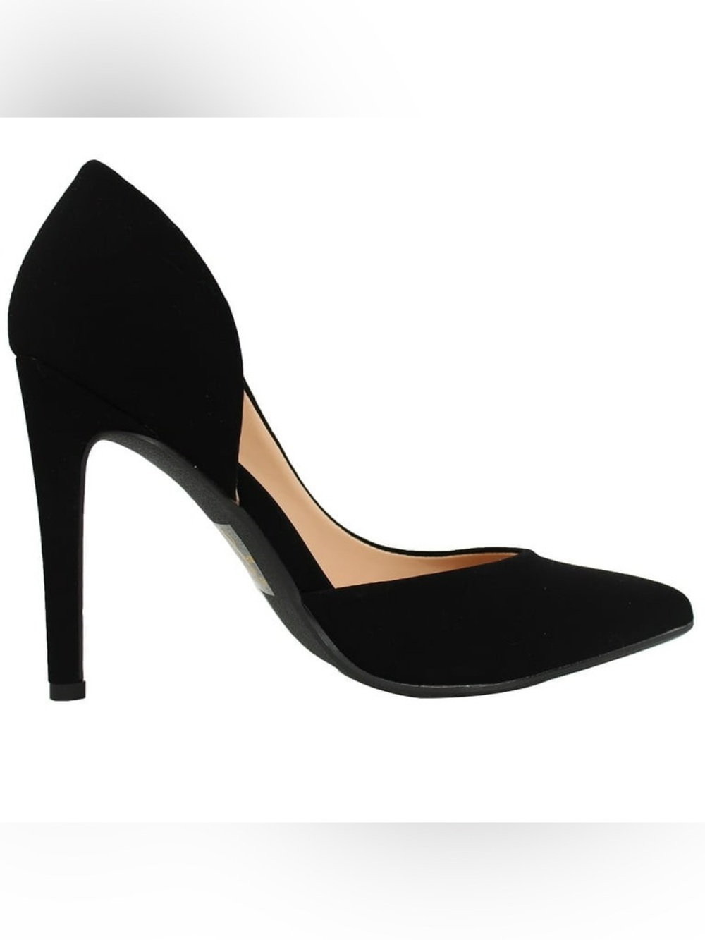 Delicious Black Pointed-Toe Stiletto Suade Heels - Picture 5 of 12